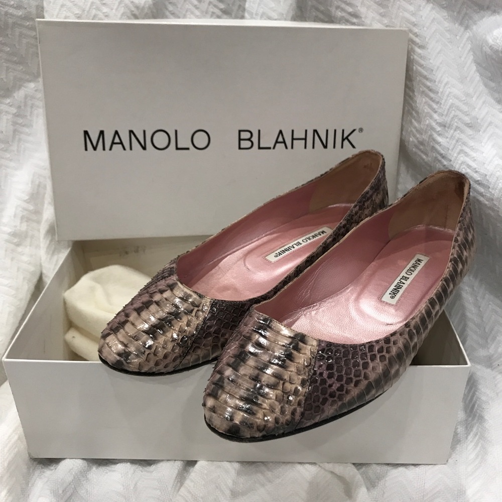 Manolo Blahnik snakeskin flats